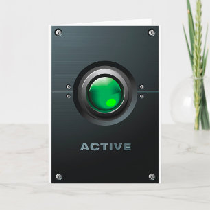 Green Active Button Greeting Cards