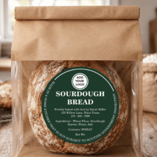 Green Add Logo Cottage Law Sourdough Bread Label
