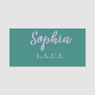 GREEN add name girl boss text PURPLE elegant Tag