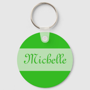 green Add your name Key Ring