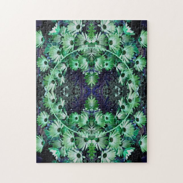 Green African Daisy Flowers Frame Add Your Photo  Jigsaw Puzzle (Vertical)