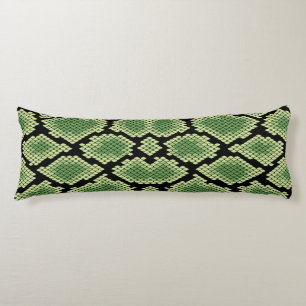 Green African Wildlife Snake Animal Print Pattern Body Cushion