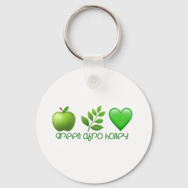 Green Afro Honey Keychain (Front)