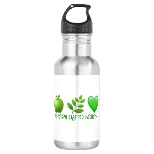 Green Afro Honey Water Bottle