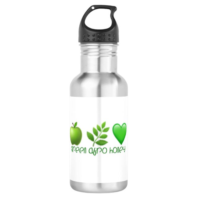 Green Afro Honey Water Bottle (Front)