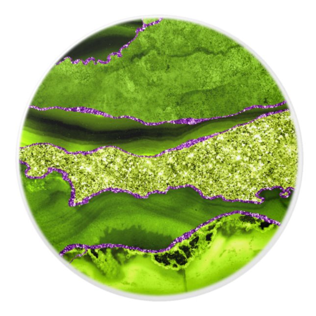 Green Agate Ceramic Knob (Front)