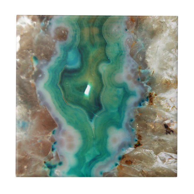 Green Agate Geode Tile (Front)