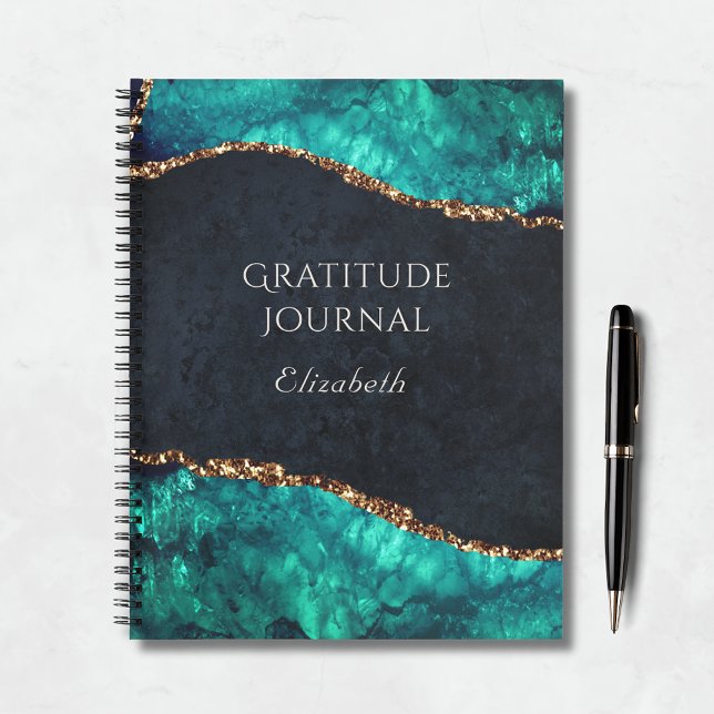 Green Agate Gold Glitter Gratitude Journal (Creator Uploaded)
