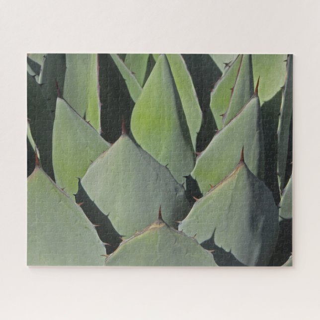 Green Agave Leaves Botanical Photo Southwest Jigsaw Puzzle (Horizontal)