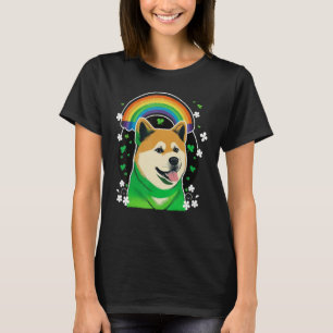 Green Akita Inu shamrock on St Patricks Day Akita  T-Shirt