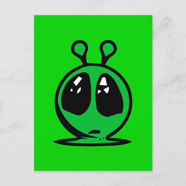 green alian big eyes. postcard (Front)