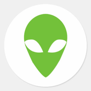 GREEN ALIEN CLASSIC ROUND STICKER
