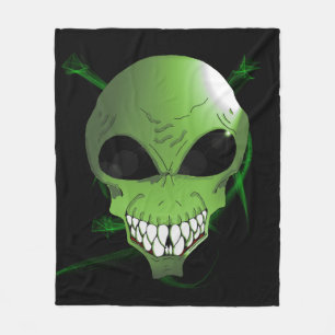 Green Alien Custom Fleece Blanket