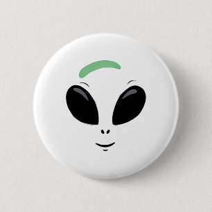 Green Alien Face Halloween Costume 6 Cm Round Badge