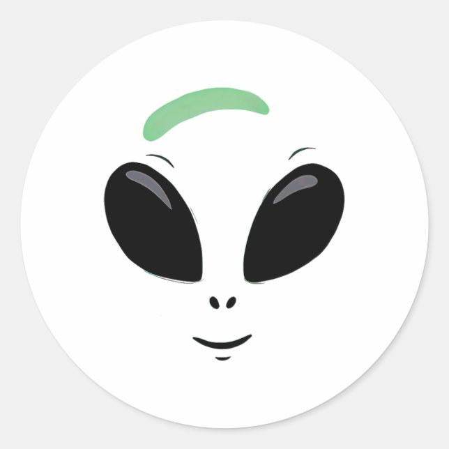 Green Alien Face Halloween Costume  Classic Round Sticker (Front)