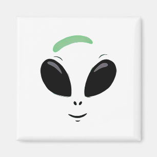 Green Alien Face Halloween Costume Magnet
