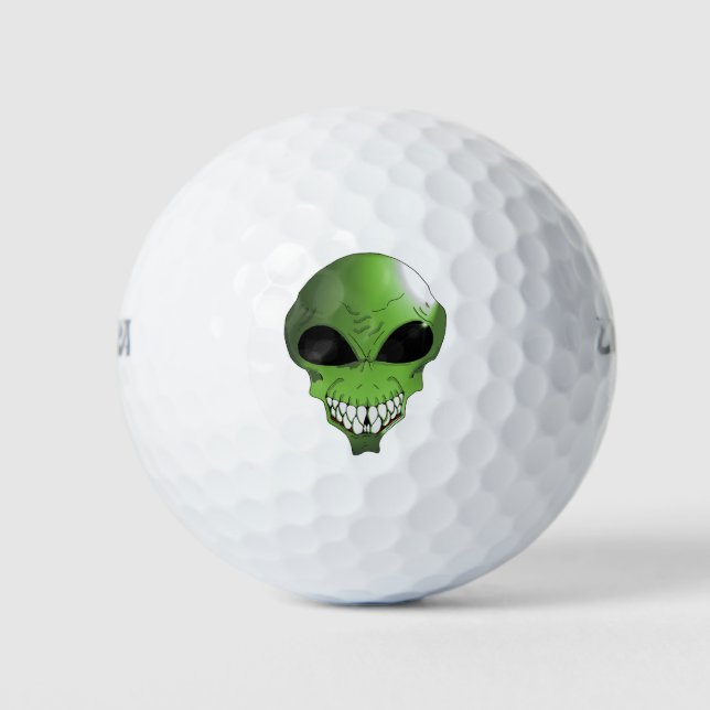 Green alien golf balls (Front)