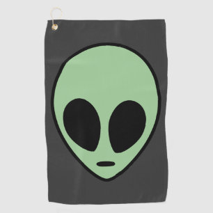 Green Alien Golf Towel