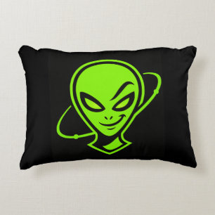 Green Alien Good Luck  Decorative Cushion