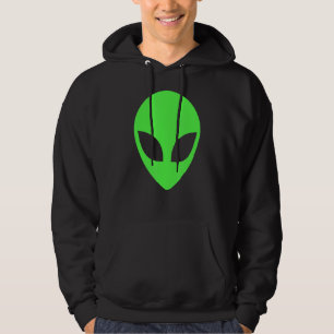 Green Alien Head 90's Style Funny Alien Hoodie