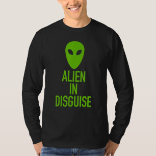 Green Alien Head Alien In Disguise Ufo Halloween T T-Shirt