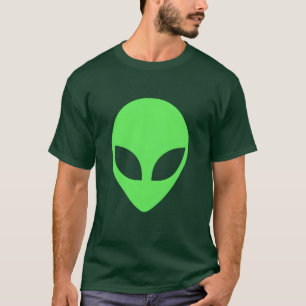 Green Alien Head Apparel 90S Style Clothing Funny T-Shirt