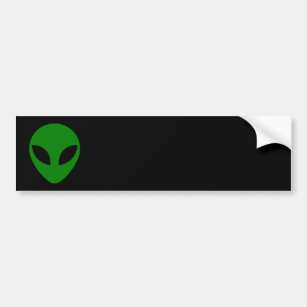 Green Alien Head Bumper Sticker
