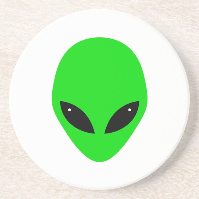 Green Alien Head Coaster (Front)