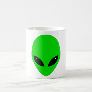 Green Alien Head Coffee Mug
