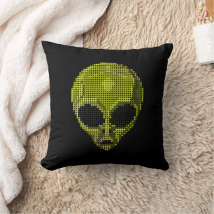 Green Alien Head Cushion