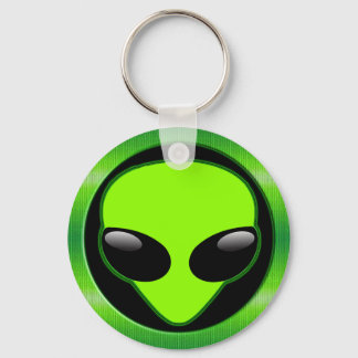 GREEN ALIEN HEAD KEY RING