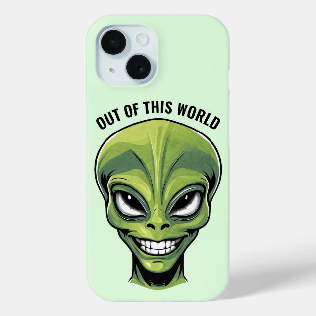 Green Alien Head Phone Case (Back)