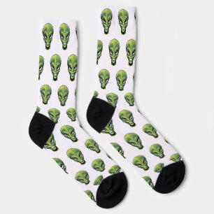 Green Alien Head Socks