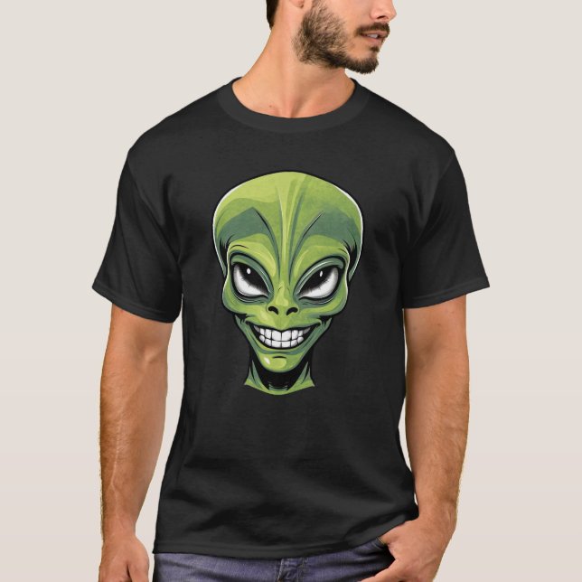 Green Alien Head T-Shirt (Front)