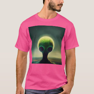 Green Alien In Outerspace T-Shirt
