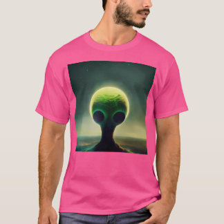 Green Alien In Outerspace T-Shirt