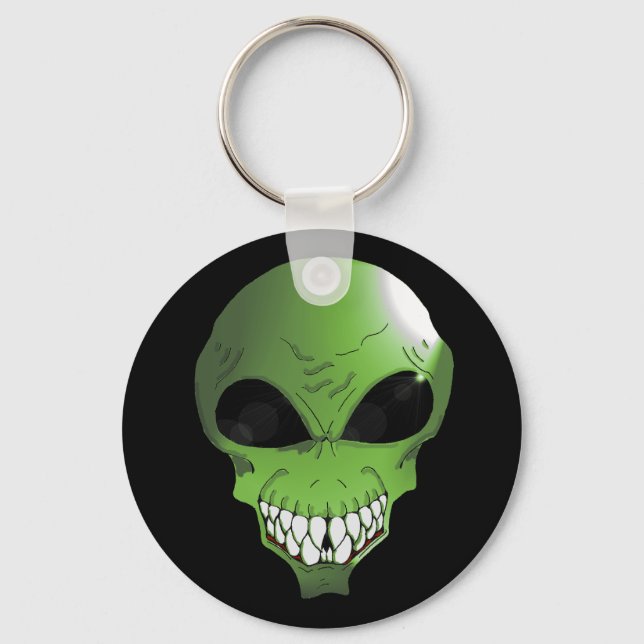 Green alien key-chain key ring (Front)
