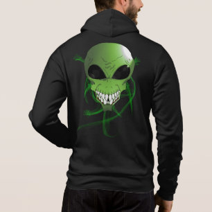 Green alien Men's Bella+Canvas Full-Zip Hoodie