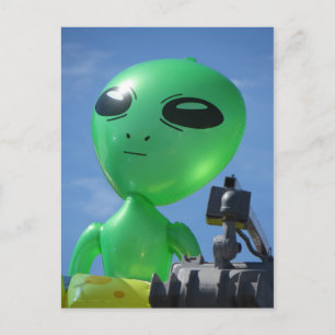 Green Alien Postcard