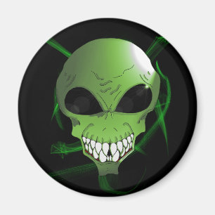 Green alien refrigerator Magnet