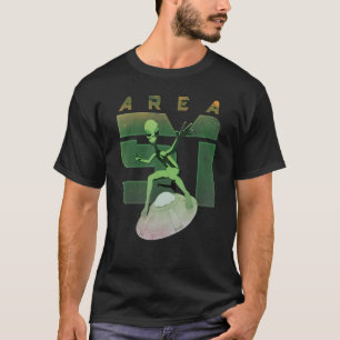 Green Alien Ufo Area 51 Flying Saucer Graphic Uap T-Shirt