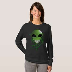 Green alien Women's Basic Long Sleeve T-Shirt