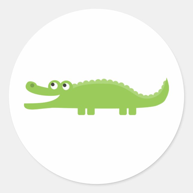 Green Alligator Classic Round Sticker (Front)
