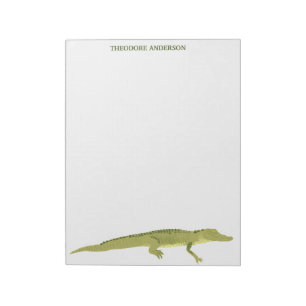 Green Alligator Personalised Writing Paper Notepad