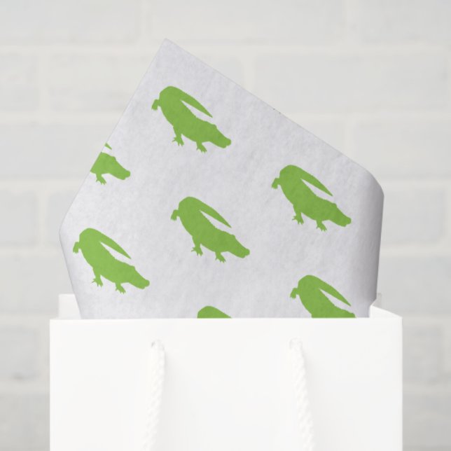 Green Alligator Preppy Designer Southern Fun Tissue Paper (Gift Bag)