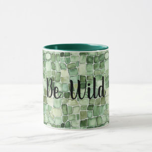Green Alligator Print Be Wild Mug