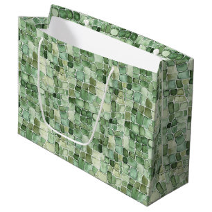 Green Alligator Print Birthday Large Gift Bag