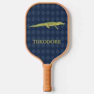 Green Alligator Realistic Graphic Personalised Pickleball Paddle