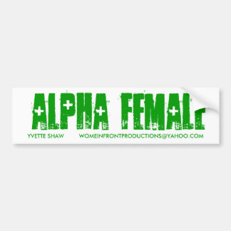 GREEN ALPHA FEMALE BUMPER STICKER