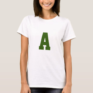 Green Alphabet Letter Womens T-Shirt